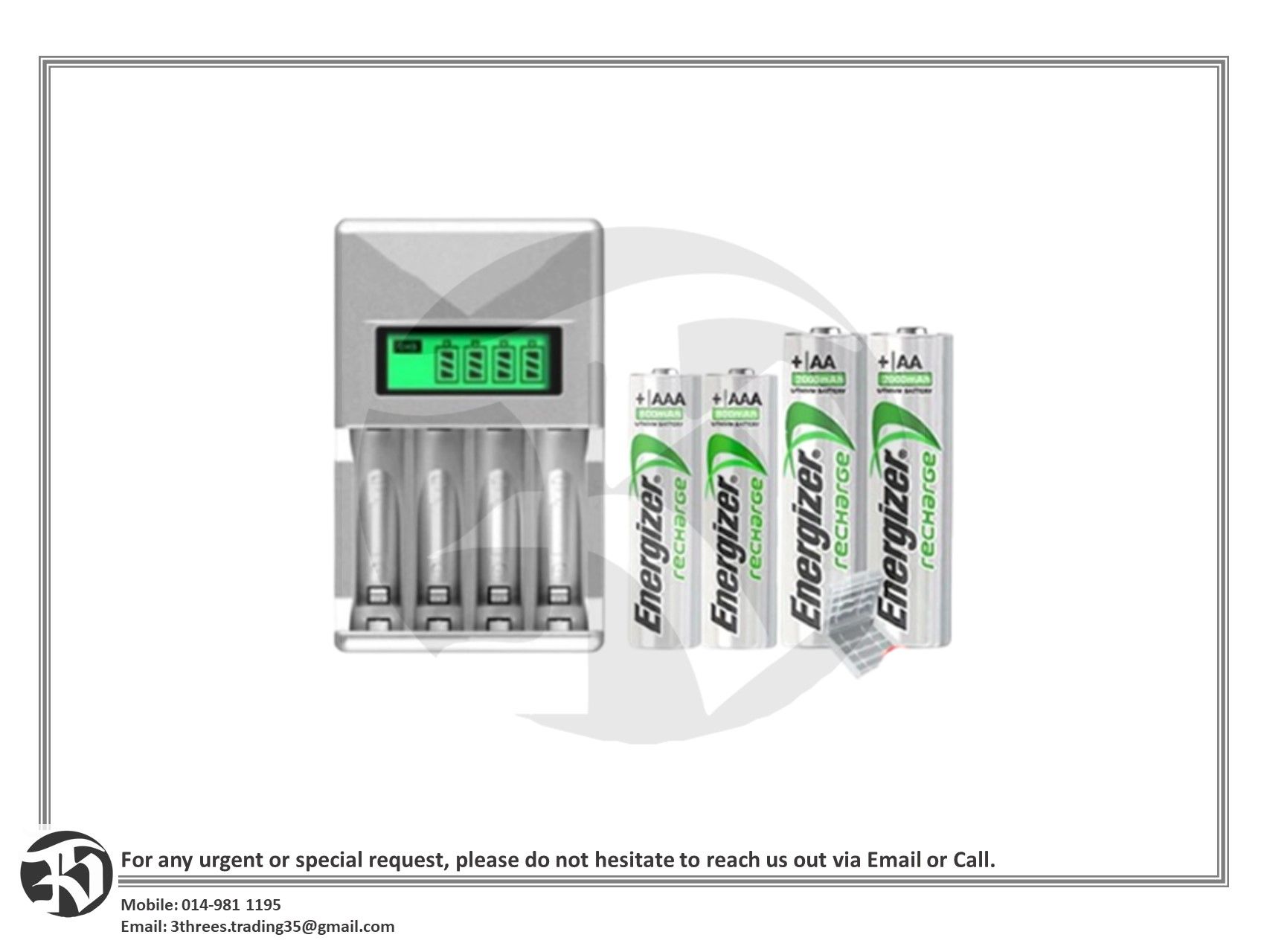 Energizer AA/AAA 1.2V Ni-Mh Rechargeable Batteries With 4 Slots LCD Display Smart Battery Charger UK Plug Power Adapter