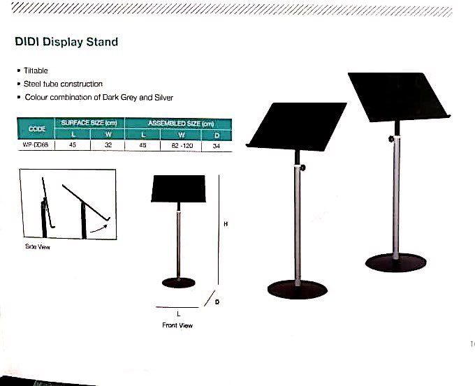 DIDI A3 MENU BOOK DISPLAY STAND / Stand / A3 / Steel Tube Construction / A3 Menu Book Display Stand #Dark Grey & Silver