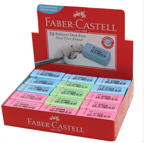 Faber-Castell FABER CASTELL DUST FREE COLOURED ERASER 187161-30 / Faber Castell / Eraser / Dust Free Eraser / Colour Eraser / 187161-30 / Faber Castell Dust Free Coloured Eraser