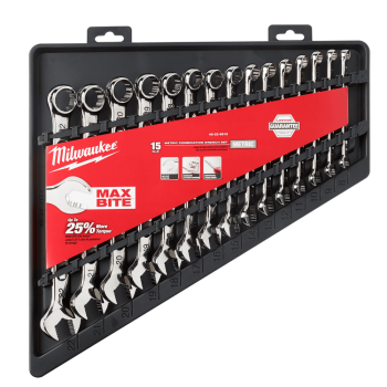 Milwaukee MAXBITE™ Metric 15pc Combination Wrench Set 4932-4642-58