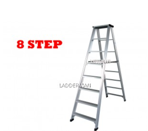 LADDERMAN HEAVY DUTY ALUMINIUM DOUBLE SIDED LADDER (8 STEP)