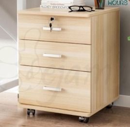 3 layer drawer Q-YM3 -3D, mobile pedastal , colour maple -DIV-Ground F