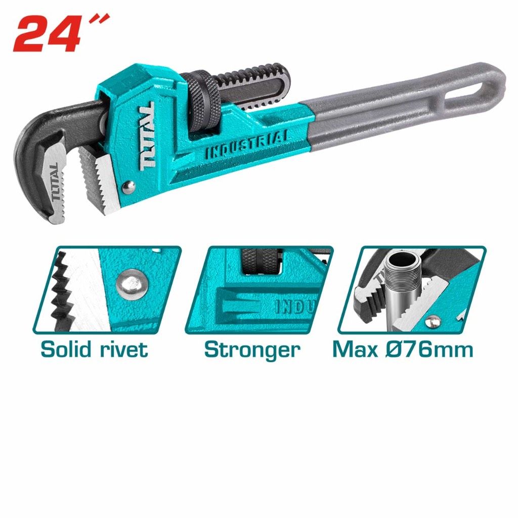 TOTAL PIPE WRENCH (24"/36"/48" X 76MM/85MM/110MM) THT171246/THT171366/THT171486