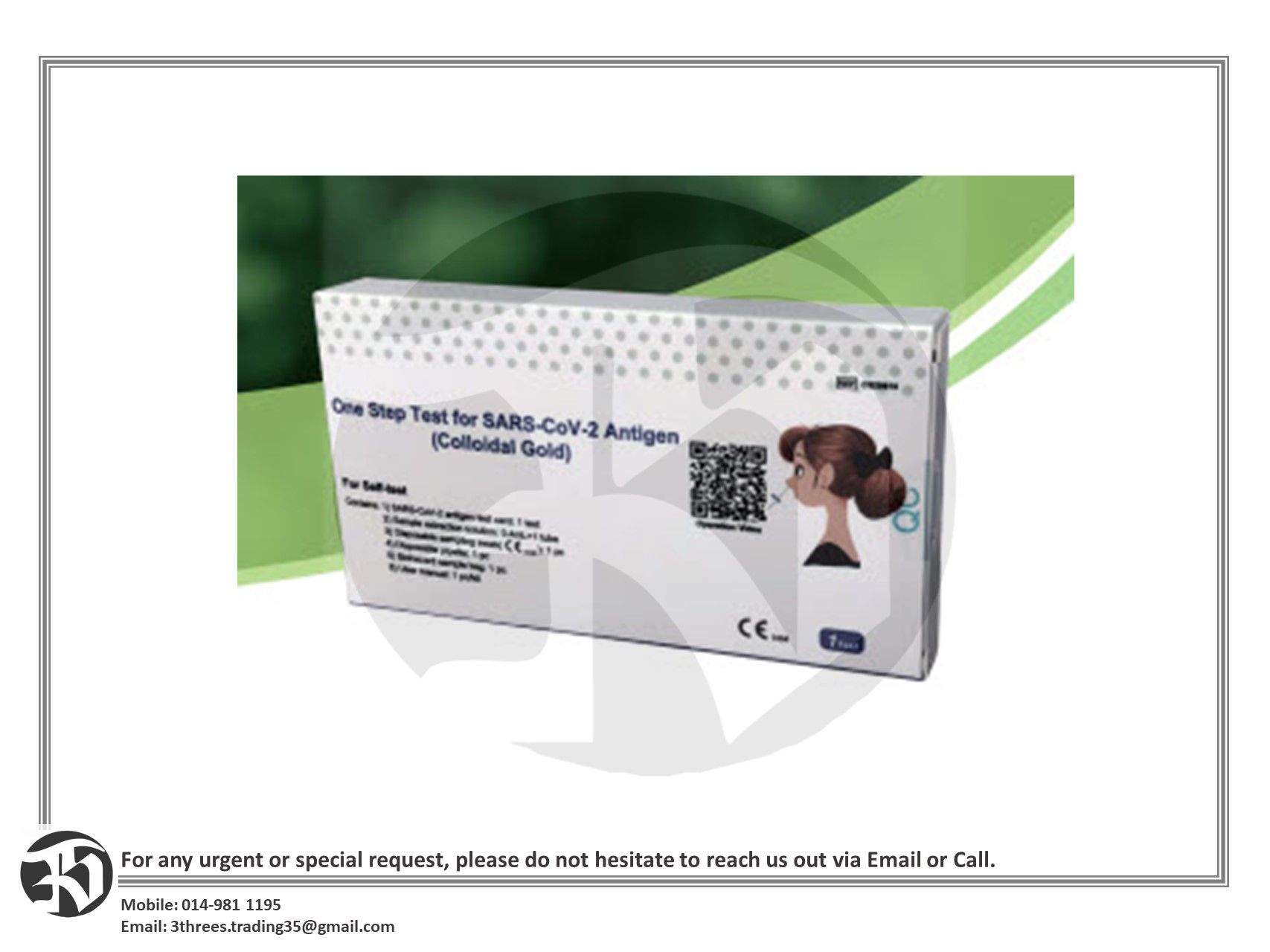 One Step Test for SARS-CoV-2 Antigen (Colloidal Gold)