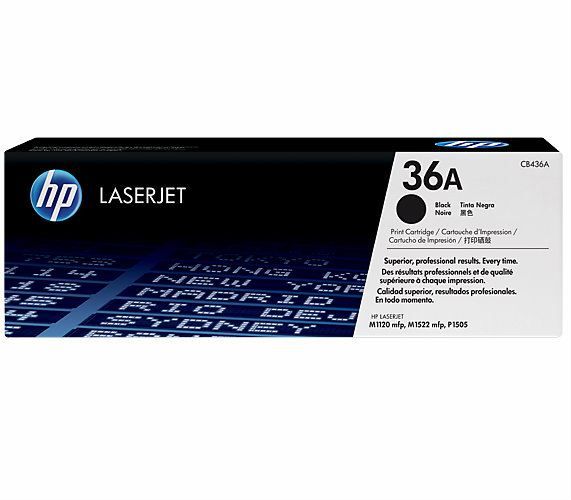 HP 36A Black Original LaserJet Toner Cartridge (CB436A)