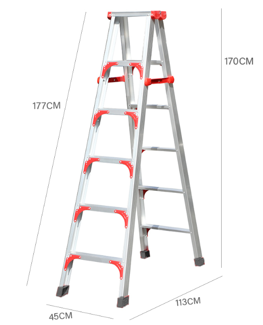 6 STEP LADDERMAN HEAVY DUTY ALUMINIUM DOUBLE SIDED LADDER MULTI PURPOSE LADDER FOLDABLE