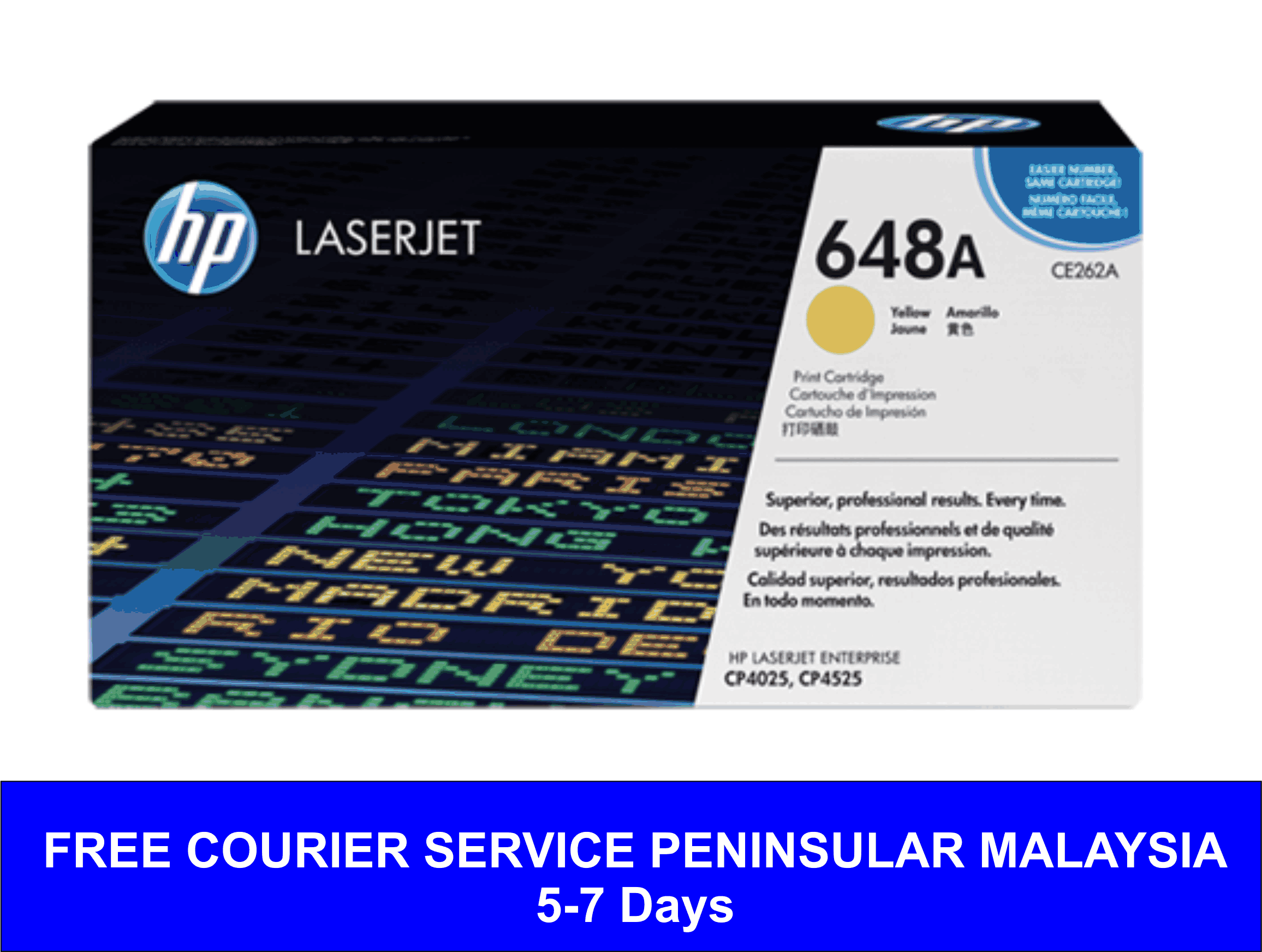 HP 648A Yellow Original LaserJet Toner Cartridge (CE262A)