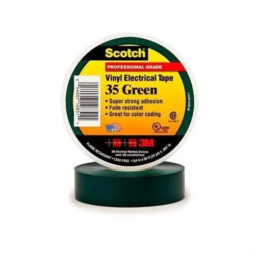 3M 35 Scotch Vinyl Electrical Tape (19mm X 20m) Green 80610834048 [2009230]