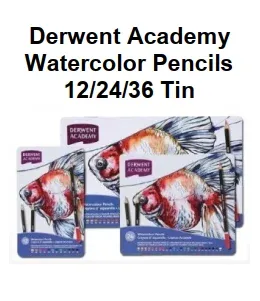 Genuine Malaysia Derwent Academy Product - 12 Tin Derwent Academy Watercolor Pencils 2301941A