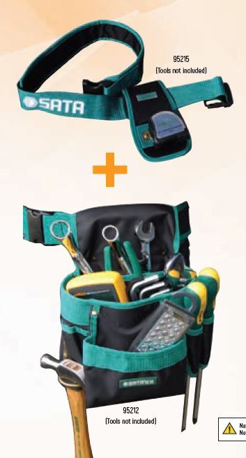 95212T5 - 6 POCKET BELT POUCH (95212) + WORKING BELT WITH TAPE MEASURE HOOK (95215)