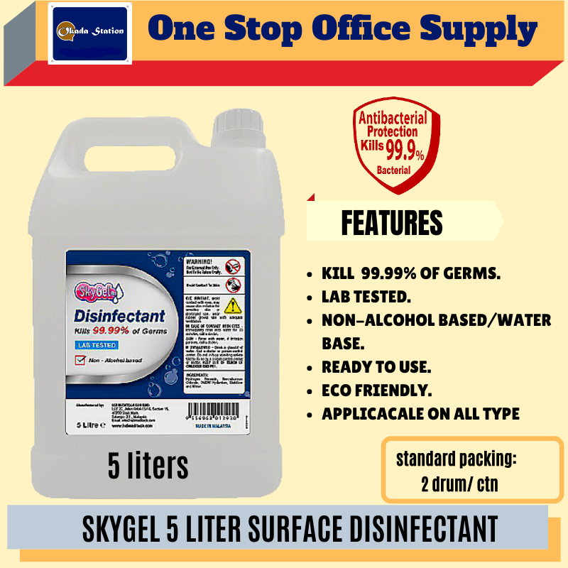 SKYGEL 5 LITER SURFACE DISINFECTANT /Skygel /Sanitizer/Surface Disinfectant/KKM APPROVED