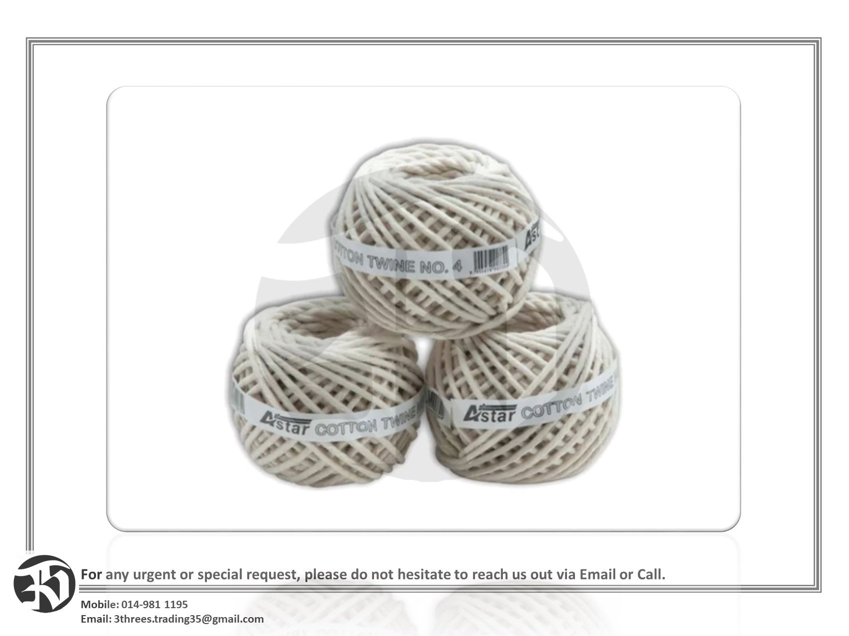 Astar Cotton Twine,CT5,2.0 mm * 43 m pcs