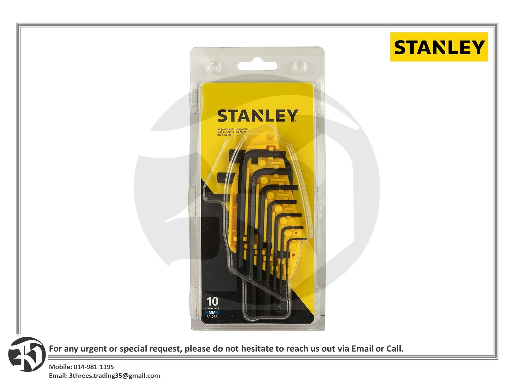Stanley 69-253 Hex Key Set 10pcs