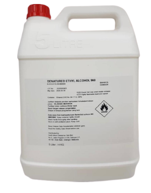 *Ethanol (Denatured Ethyl Alcohol 96%) 5 Litre