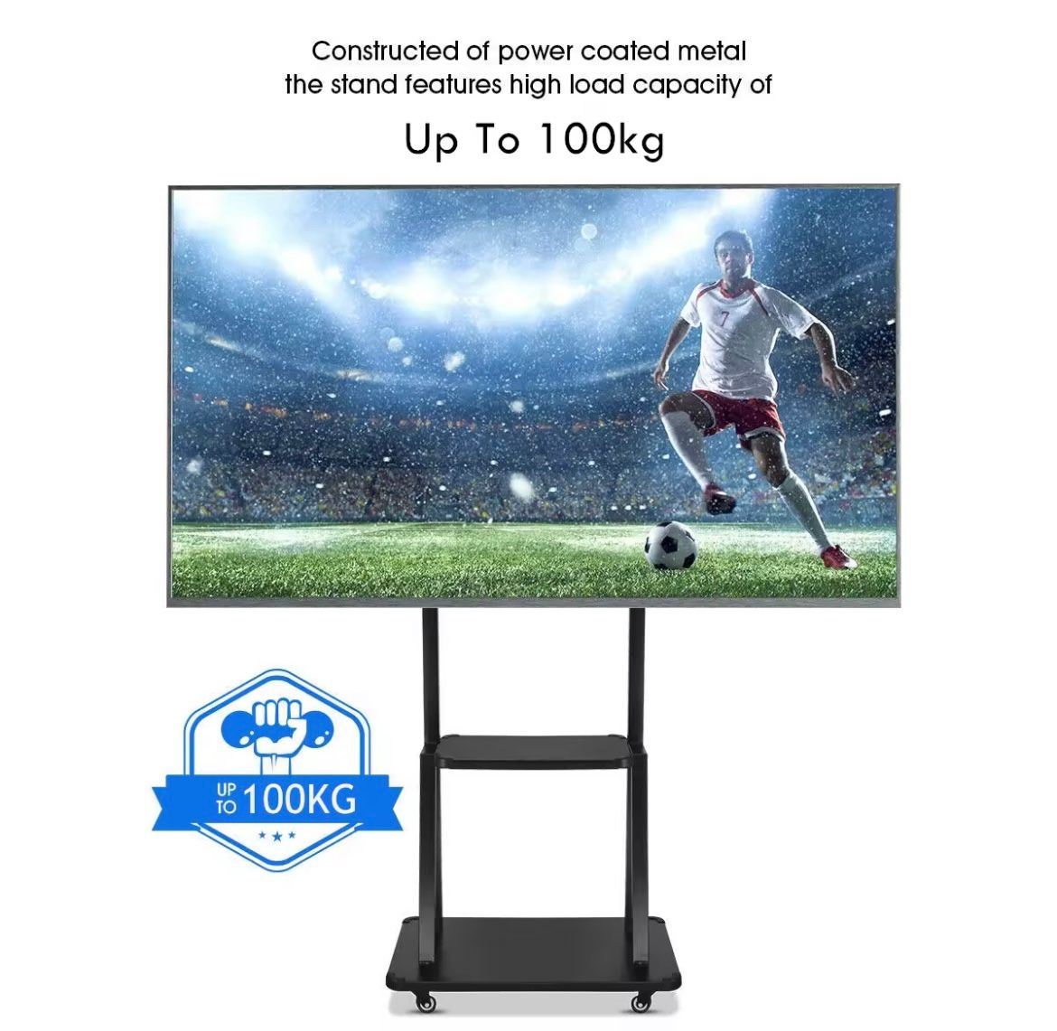 HEAVY DUTY Portable Mobile TV Cart TV Stand Trolley 50"-95" inch Floor Standing for Large TV Support 100KG MEETING/EXHIBITION/OFFICE/HALL/SHOPPING CENTER/AIRPORT/KARAOKE/PUBLIC