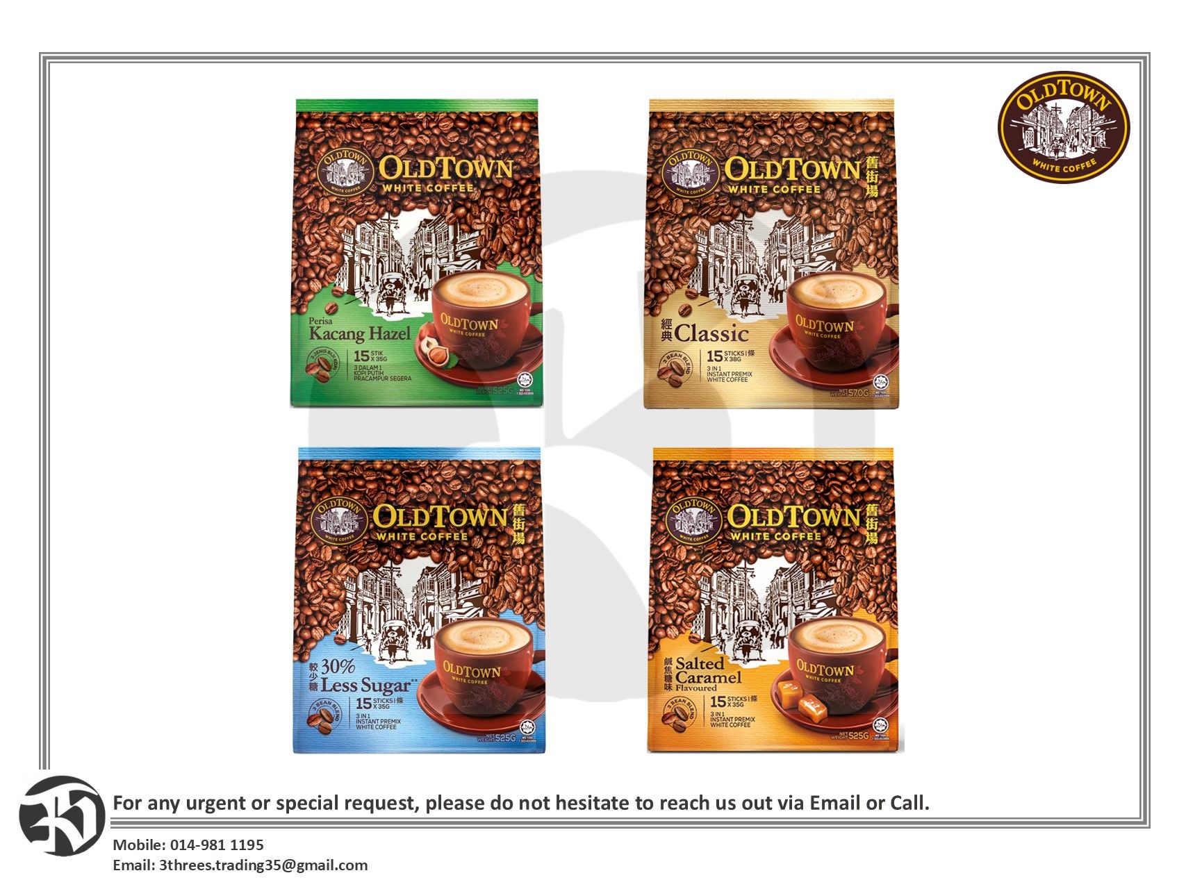OldTown White Coffee 3 in 1 - Assorted Flavour (15s)