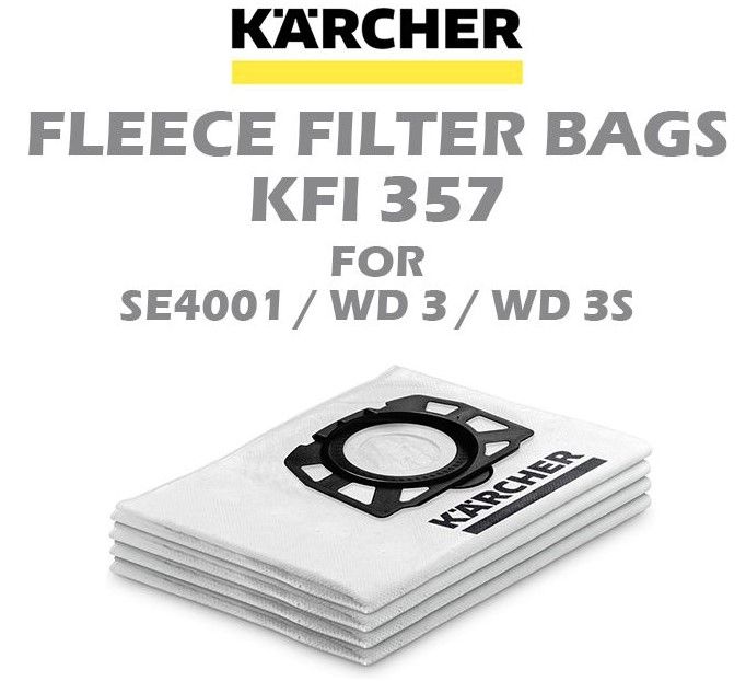 KARCHER FLEECE FILTER BAGS KFI 357 FOR SE4001 / WD3 / WD3SV