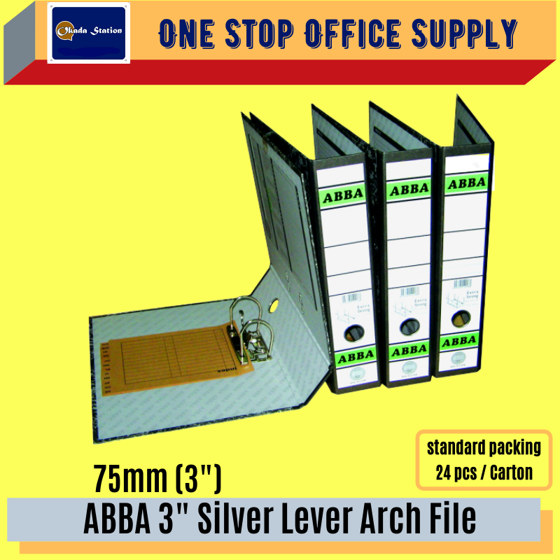 ABBA Level Arch File 404 Silver 3 Inch - 75MM / ABBA FILE /Arch File /Silver File / ABBA / ABBA FILE / 75mm