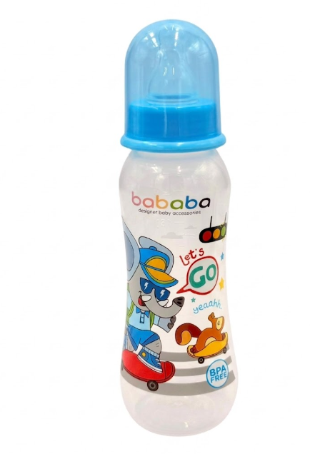 BABABA Botol Susu Besar Murah Standard Neck Feeding Bottle Baby Milk Bottle Cute Design BPA Free (250ml) SL05101 05101T Turquoise SL-05101S