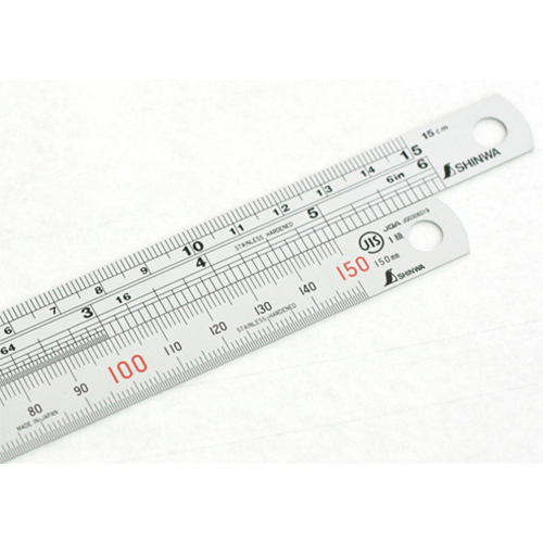 SHINWA Stainless Steel Rule Rounded End (Metric)