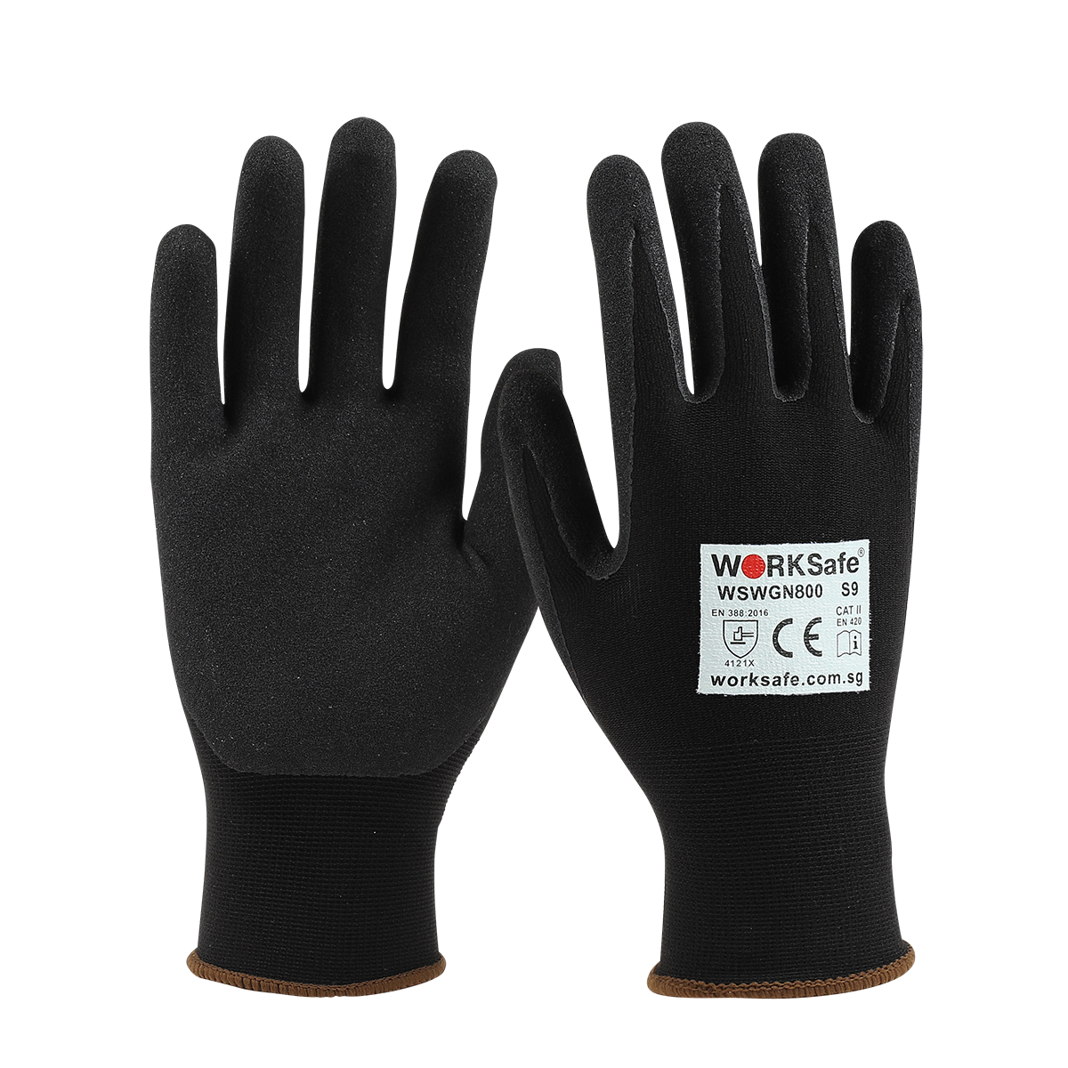 WORKSAFE NITRILE MICROFOAM SEAMLESS GLOVE, PALM COATED, NYLON LINER, SIZE 9 (510WSGN800SX)