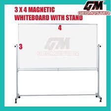 3'X4' Magnetic White Board With Mobile Stand