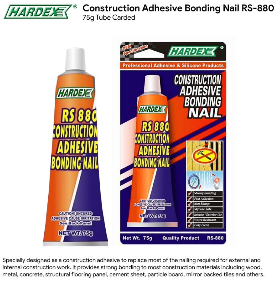HARDEX CONSTRUCTION ADHESIVE BONDING NAIL RS-880 75G