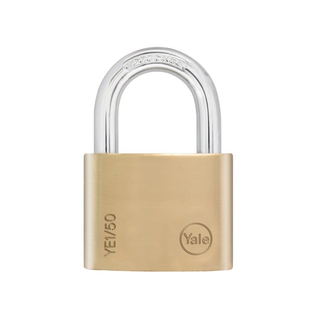Yale Essential Series Indoor Brass Standard Shackle Padlock 50MM