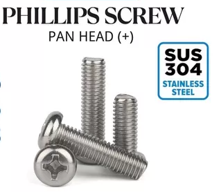 304 Stainless Steel M5 hillips Pan Head Screw 70 mm - 100pc