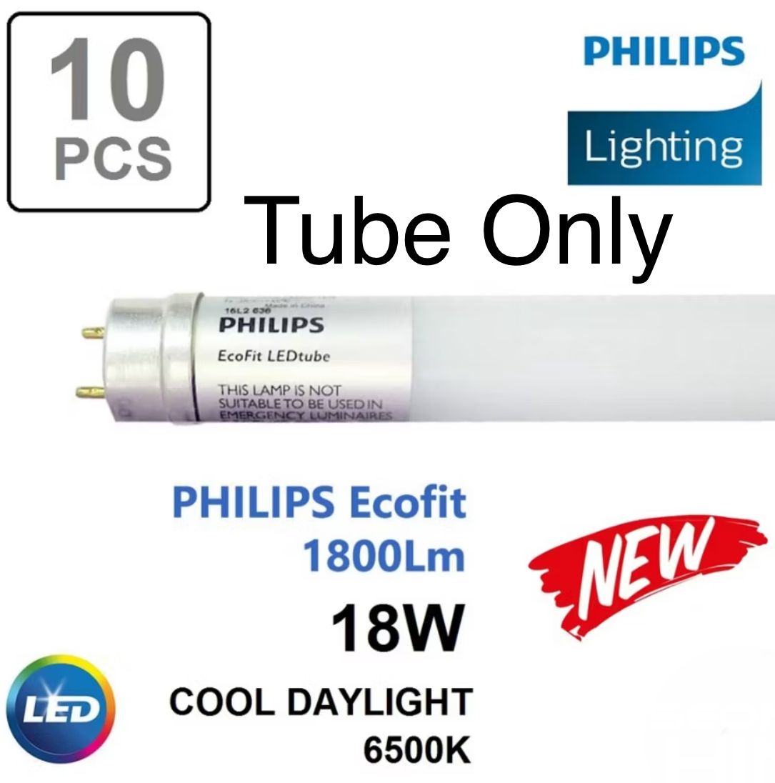 Philips Ecofit LED tube 4ft 18W Daylight / MENTOL PANJANG LED x 10pcs