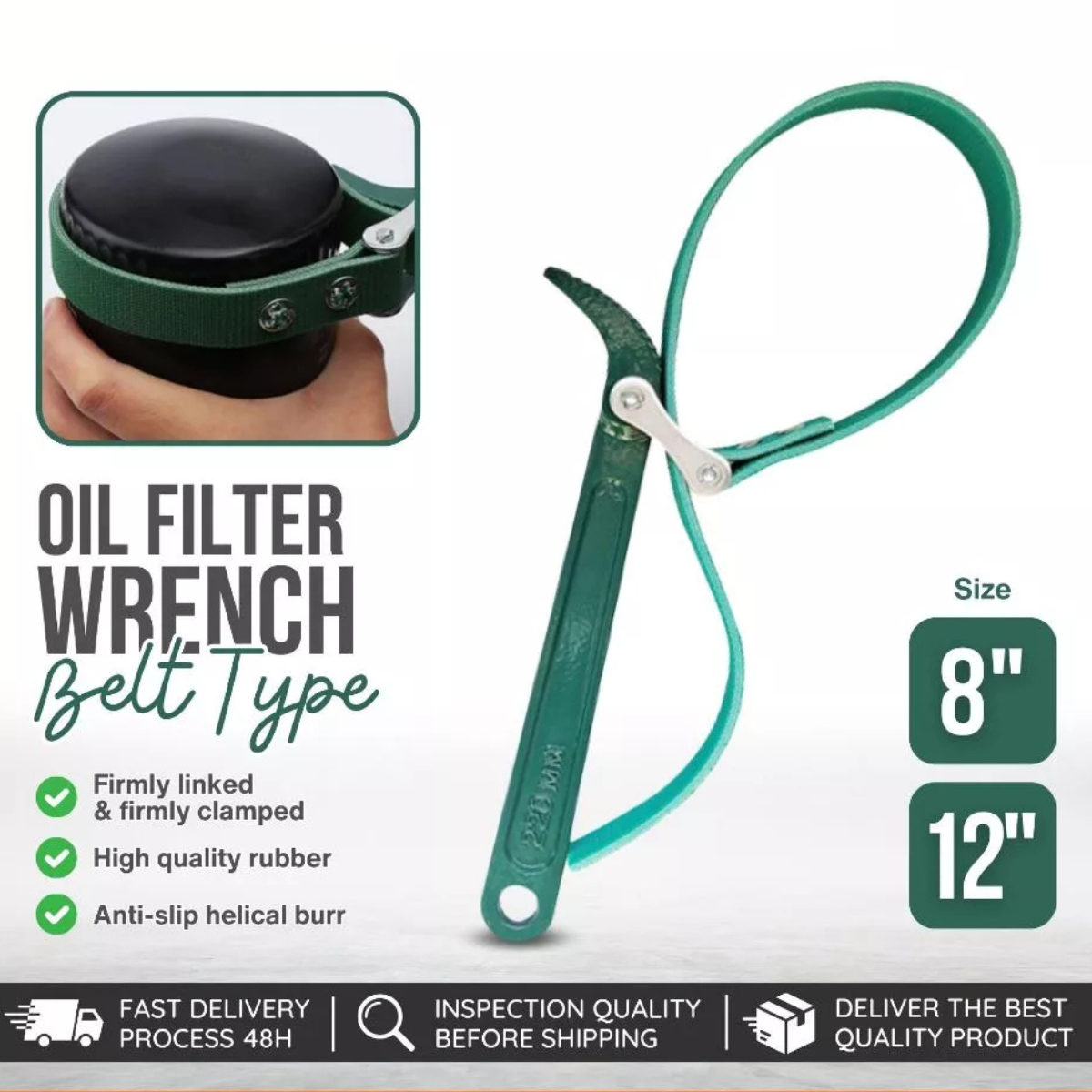 8 / 12 inch Oil Filter Strap Wrench