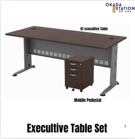 WORKSTATION : EXECUTIVE TABLE SET WITH L SHAPE PARTITION / TABLE 1500MM