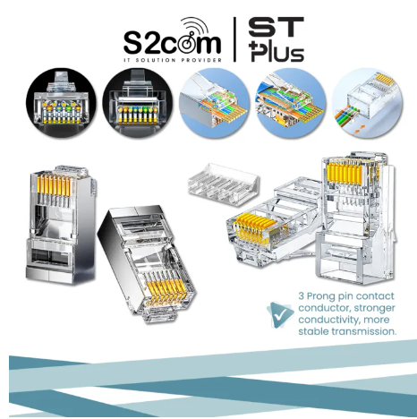 CAT6 SHIELDED / UNSHIELDED RJ45 MODULAR & LOADING BAR CONNECTOR PLUG / 100_PER PACK