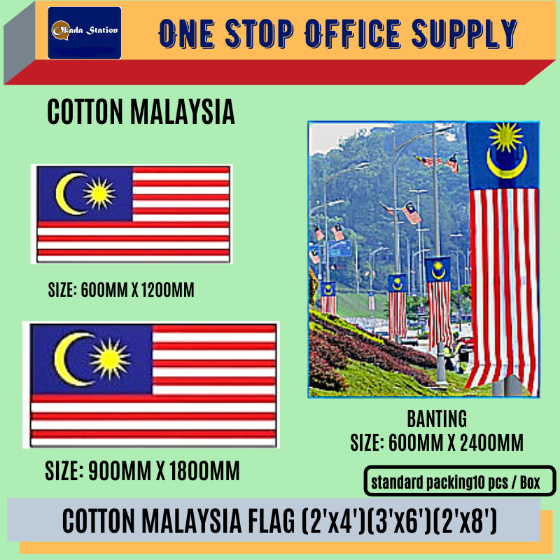 Flag Malaysia Flag / Flag / Polymesh Cotton / 3'x6' / F1505 / Bendera Malaysia / Bendera