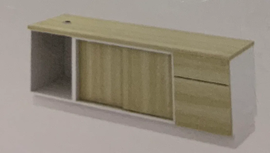 QATIC OPEN SHELF +SLIDING DOOR +FIXED PEDESTAL 1D1F