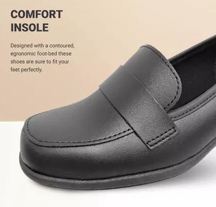 AZER 89-1005 Women Formal Black Shine PVC Nurse Shoes / Kasut Jururawat Wanita / Kasut Wanita / Kasut Formal Hitam