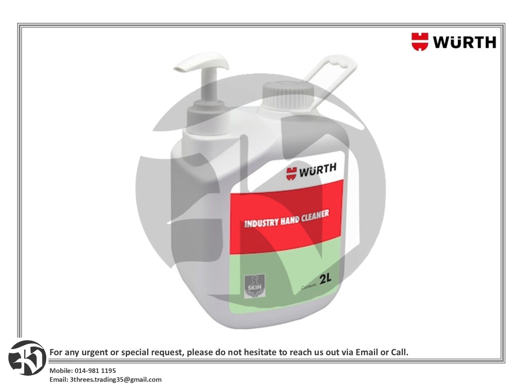 Wurth Industrial Hand Cleaner 2L