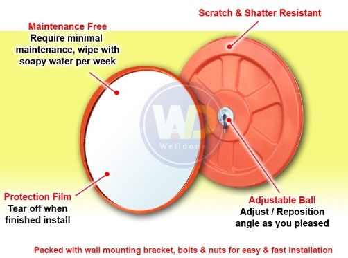 POLYCARBONATE CONVEX MIRROR INDOOR 18'' - 24''