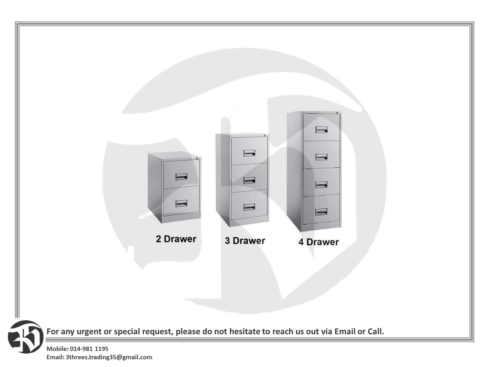 2/3/4 Steel Drawer Filing Cabinet | Office Cabinet