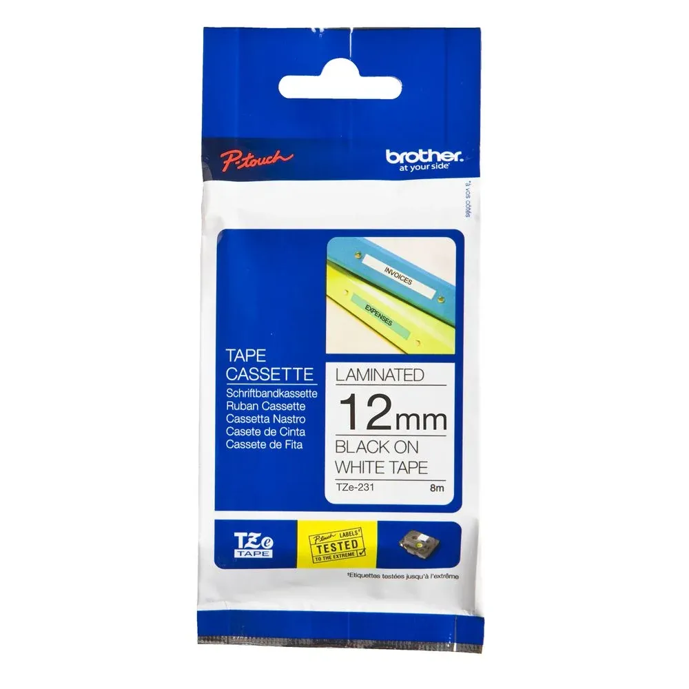 Brother TZe-231 Tape (12mm) - Black on White