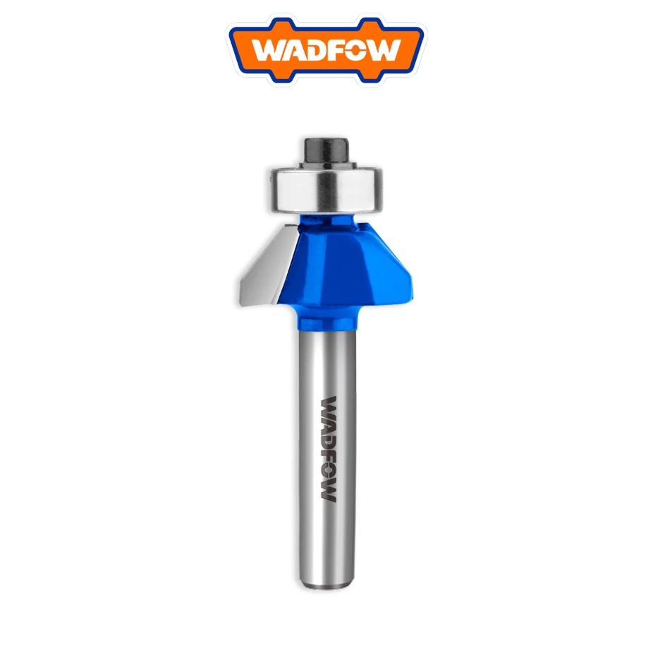 WADFOW 45 DEGREE CHAMFER ROUTER BIT W/ BEARING (22MM - 24MM) 6MM SHANK (WRG3401, WRG3402)
