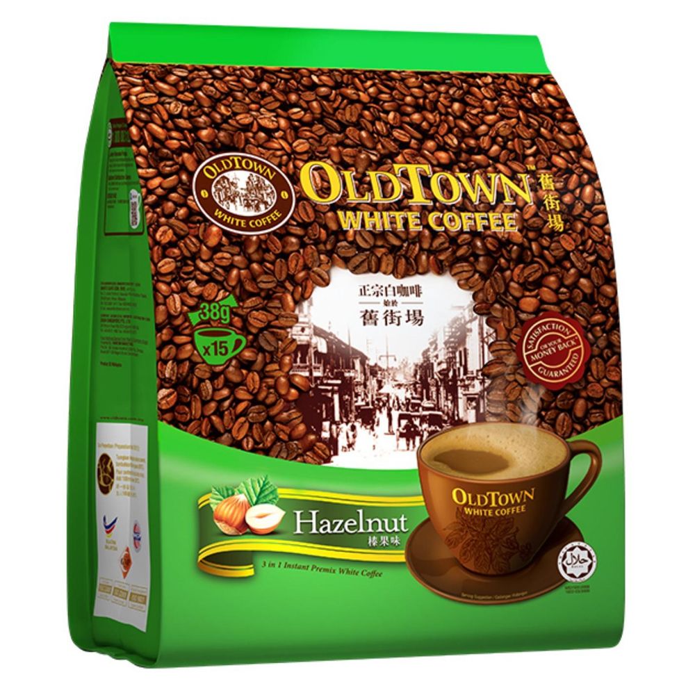 OLDTOWN White Coffee 3in1 Hazelnut Instant Premix White Coffee 38g x 15 sticks