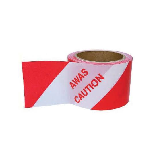 CAUTION TAPE - WHITE & RED (3")