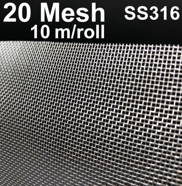 STAINLESS STEEL WIRE MESH SS 316 MOSQUITO NETTING 20 MESH 1M X 10M SS316
