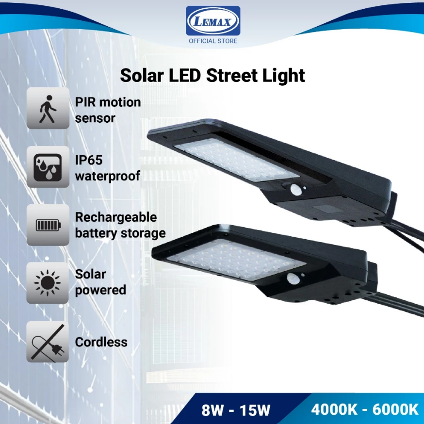 LEMAX Solar LED Street Light Motion Sensor Spot Light