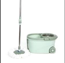 Spin Mop with Stainless Steel Basket Have wheels