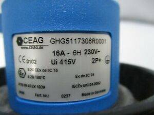 *CEAG IP66 Blue Cable Mount 2P+E Power Connector Plug ATEX, Rated At 16.0A, 240.0 V (GHG5117306R0001)