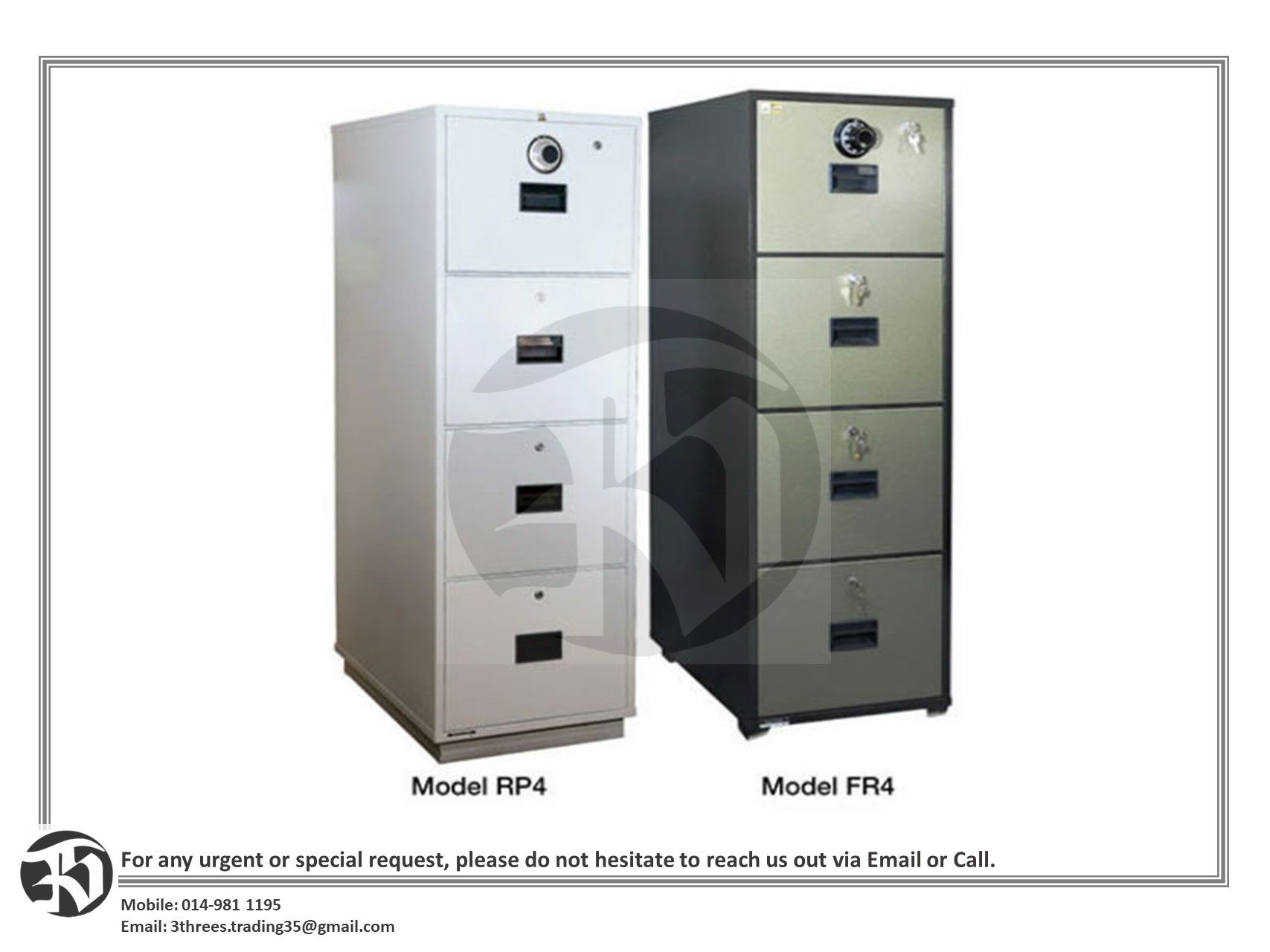 LION Fire Resistant Cabinet FR4/RP4 (4 Drawer)