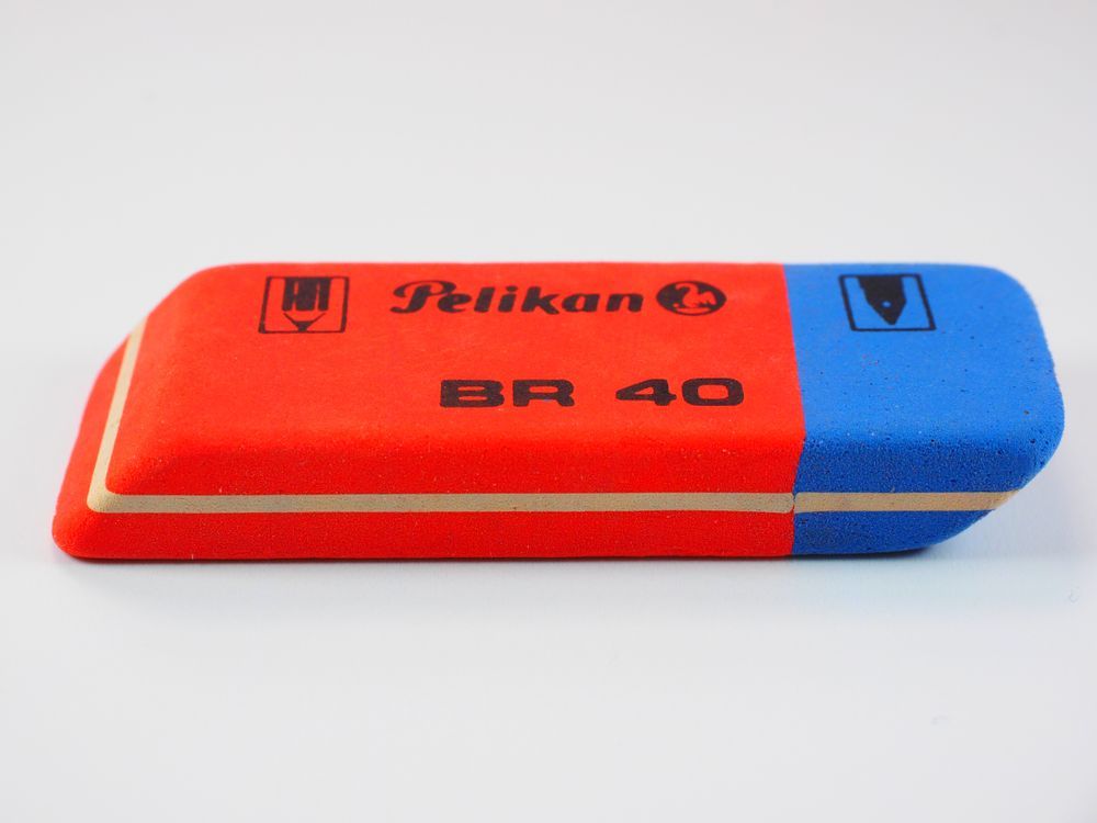 Others *Pelikan Rubber Eraser Red/Blue BR40 Pemadam Pen dan Pemadam Pensil 2 in 1