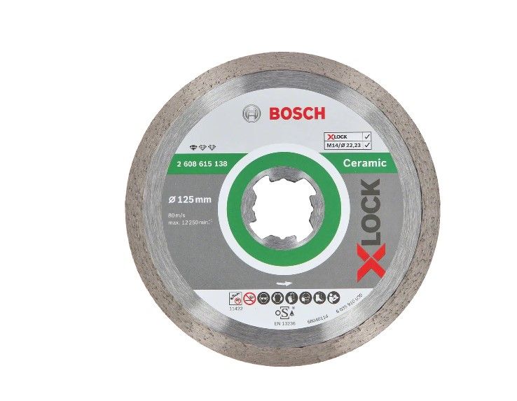 BOSCH X-LOCK STANDARD FOR CERAMIC DIAMOND CUTTING DISC 125X22.23X1.6X7 (2608615138)